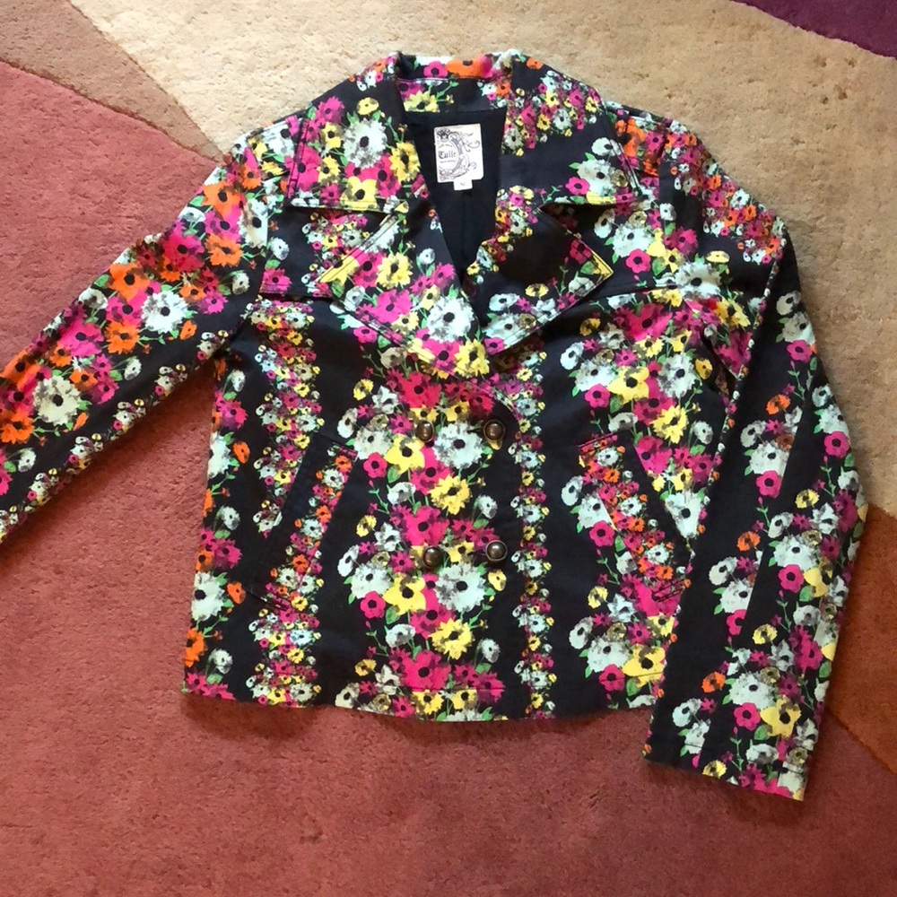 Tulle Anthropologie Floral jacket sz s - Picture 1 of 3